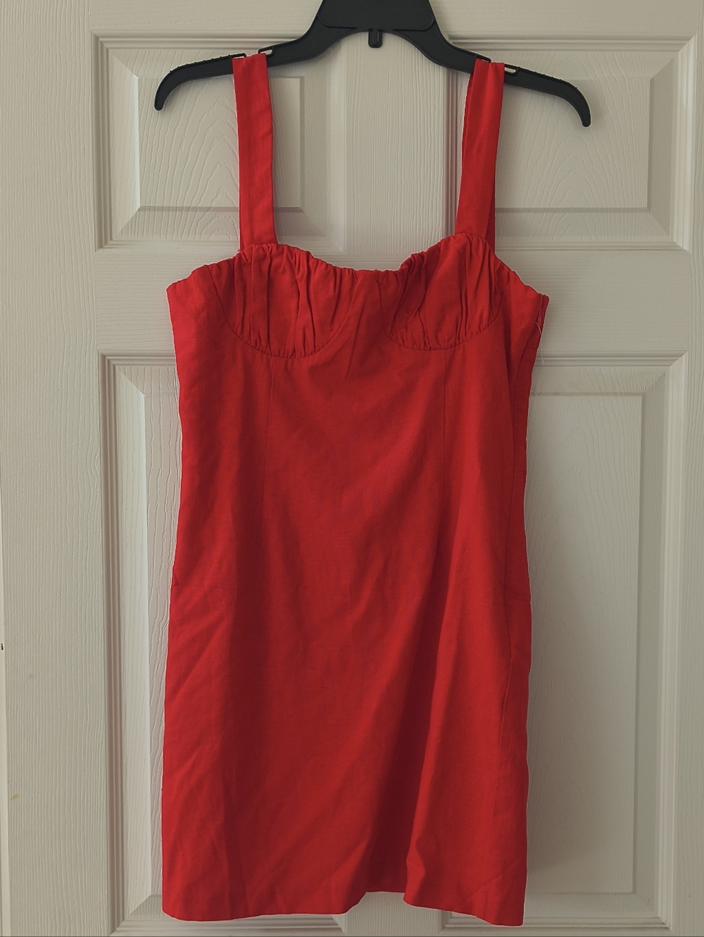 NWOT WAYF Linen-blend Red Mini Dress | Size Medium